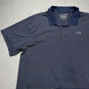 Under Armour The Performance Polo‎ Mens 3XL Loose Golfing Outdoor Blue Striped